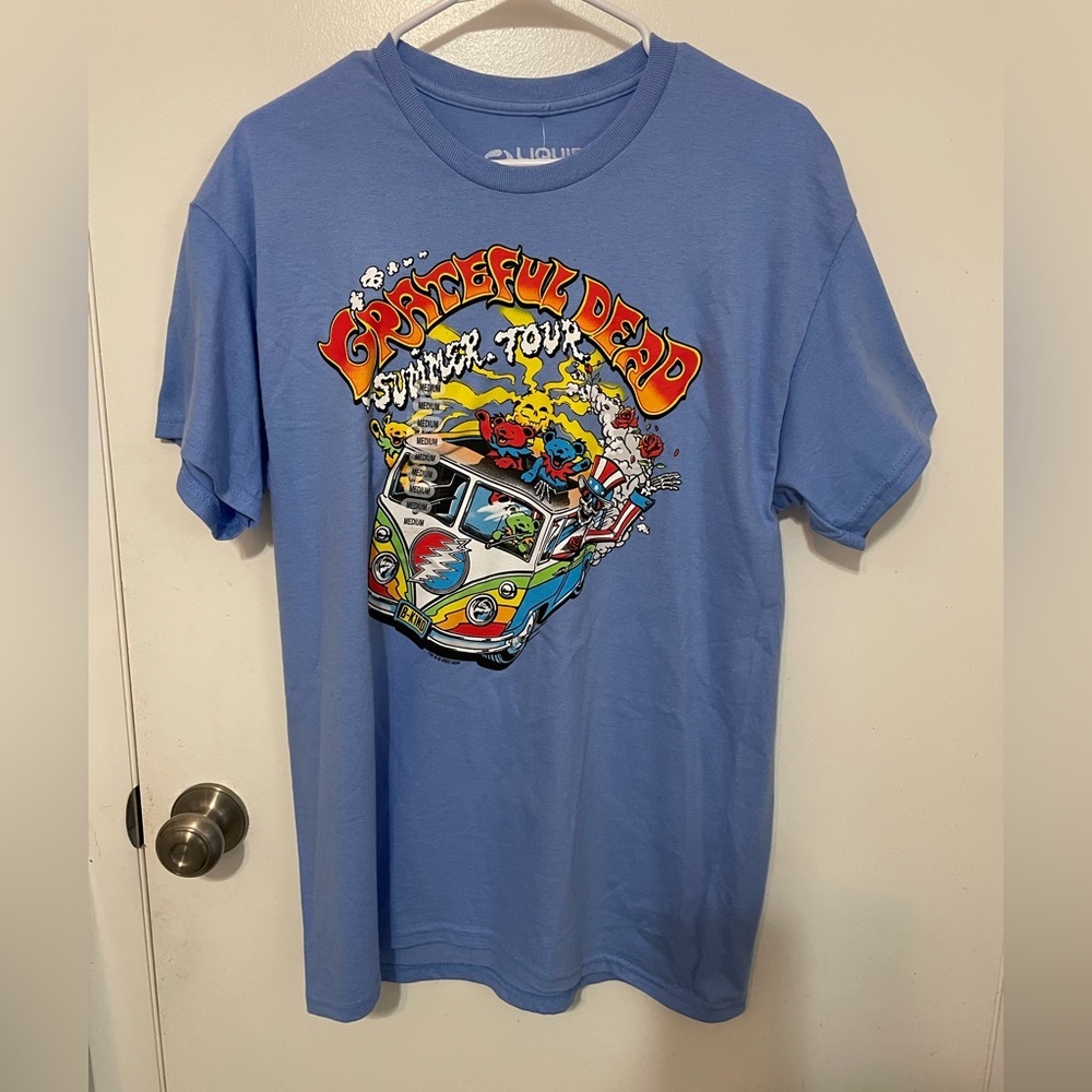 liquid blue Grateful Dead Summer Tour blue t shirt Multicolor bears Bus NEW